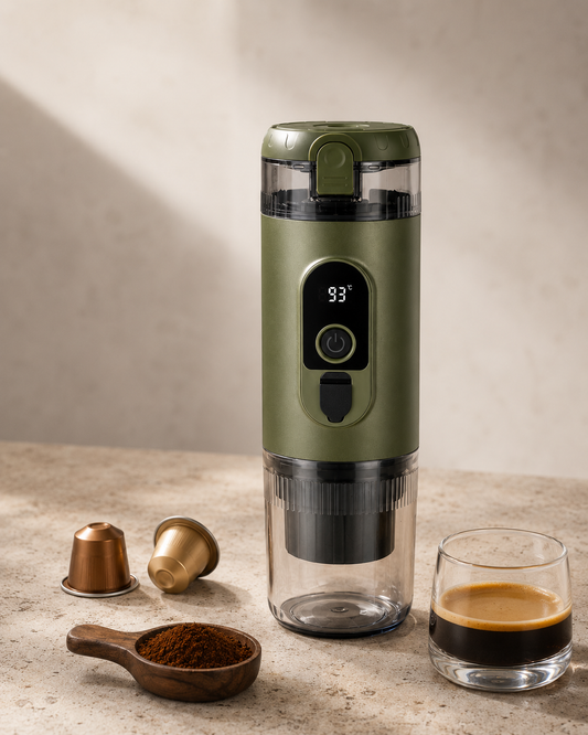 BrewTrail Self-Heating Portable Espresso Maker - Alpine Green