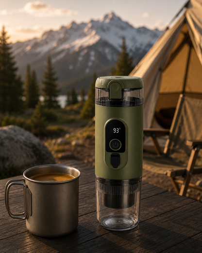BrewTrail Self-Heating Portable Espresso Maker - Alpine Green