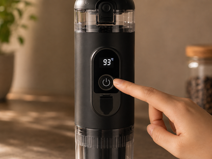 BrewTrail Self-Heating Portable Espresso Maker - Obsidian Black