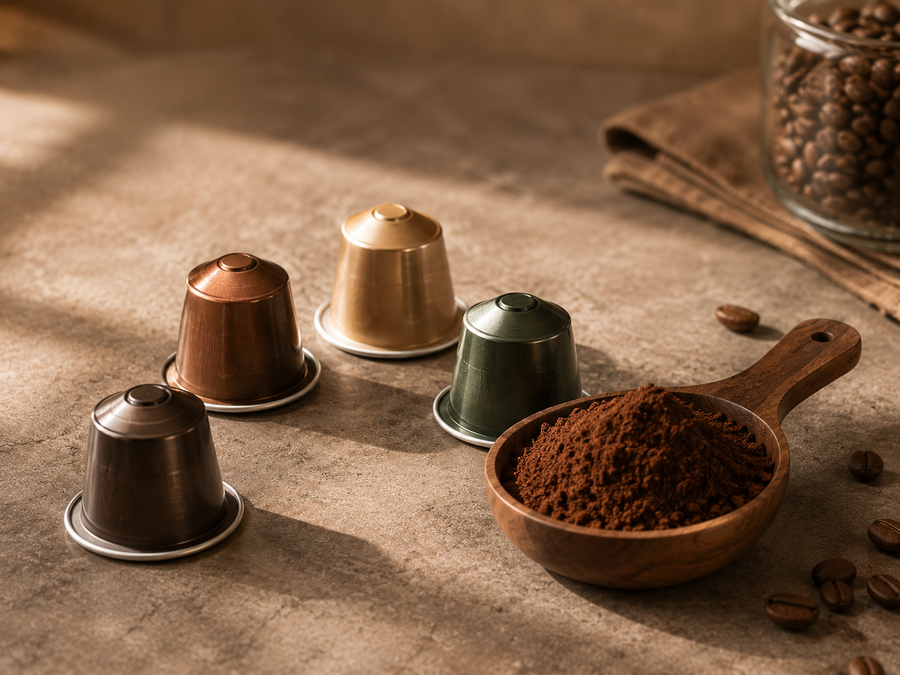 Capsules for Less Mess. Grounds for Better Flavor.